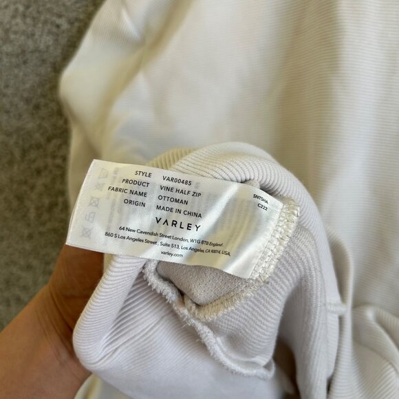 Varley Vine Womens Sz XS Ivory Half-Zip Pullover Sweatshirt Oversized Collar - Picture 12 of 13